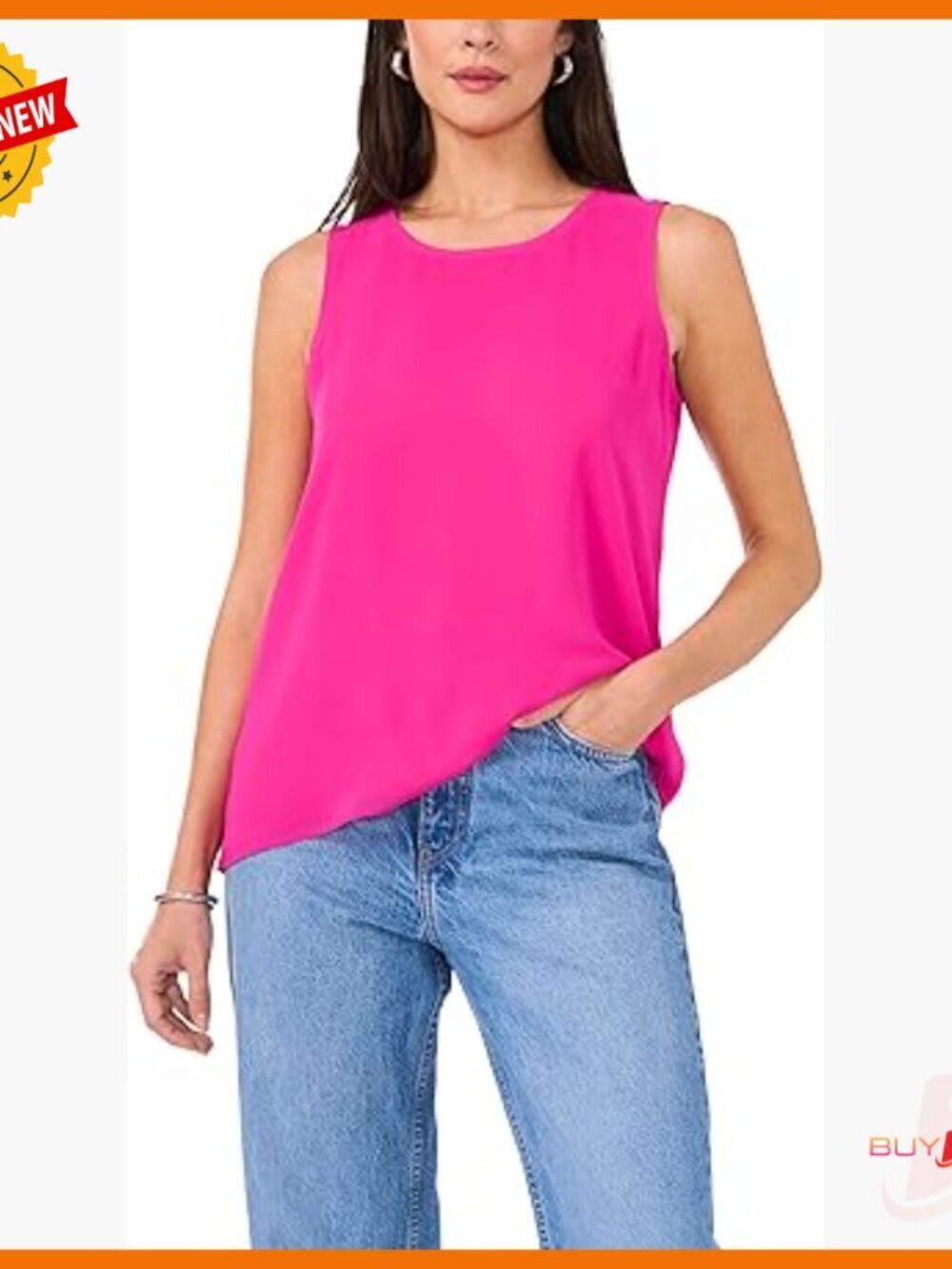 Sleeveless Chiffon Tank Blouse, Lightweight Polyester, Office to Evening Wear